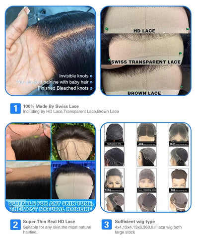 6x4 Density Virgin Vietnamese Raw Hair Transparent Lace Front Pre-Plucked Bleached Knots